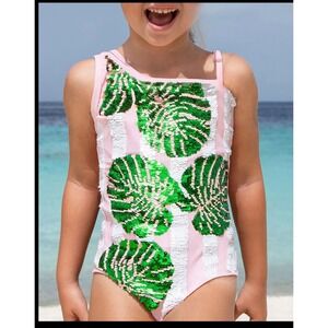Shade Critters Swimsuit Palm Leaf Sequin One-Piece UPF 50+ Size‎ 3T